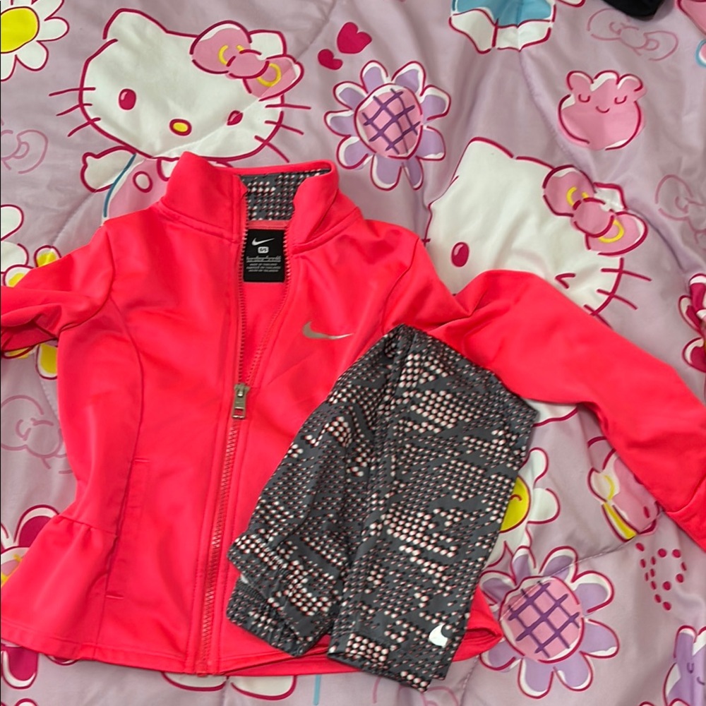 Nike Vibrant Pink Jacket and Patterned Leggings